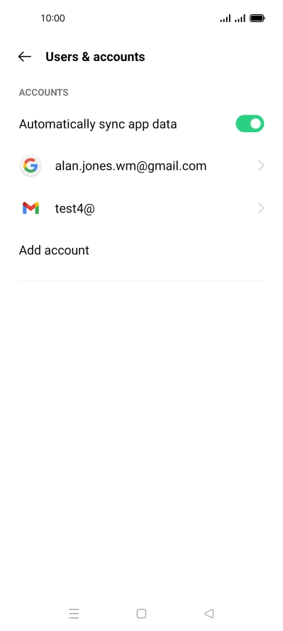 Press the required email account.