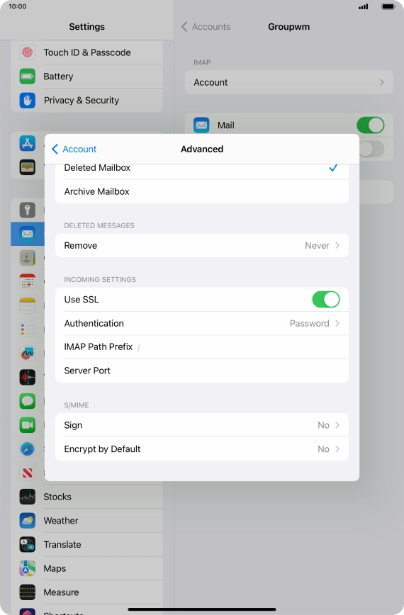 Press Authentication.
