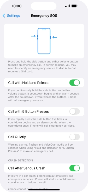 Press the indicator next to Press the indicator next to