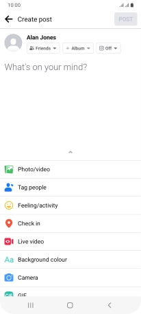 Press the text input field and key in the required text.