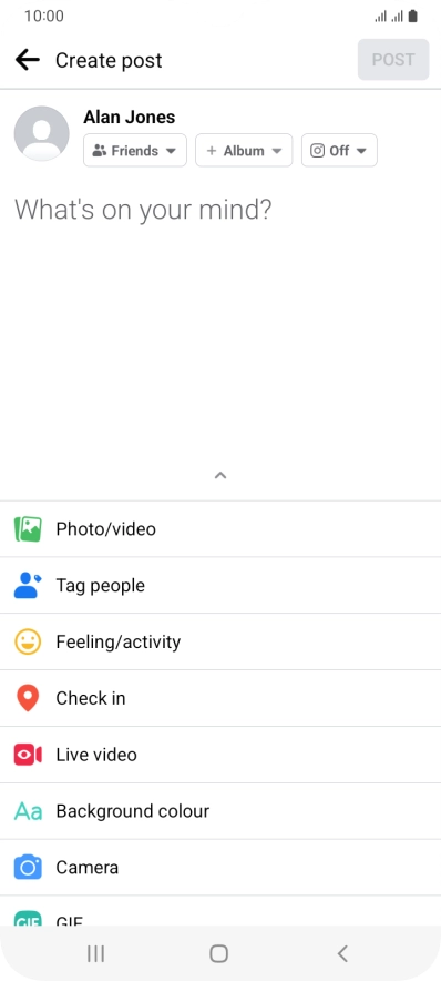 Press the text input field and key in the required text.