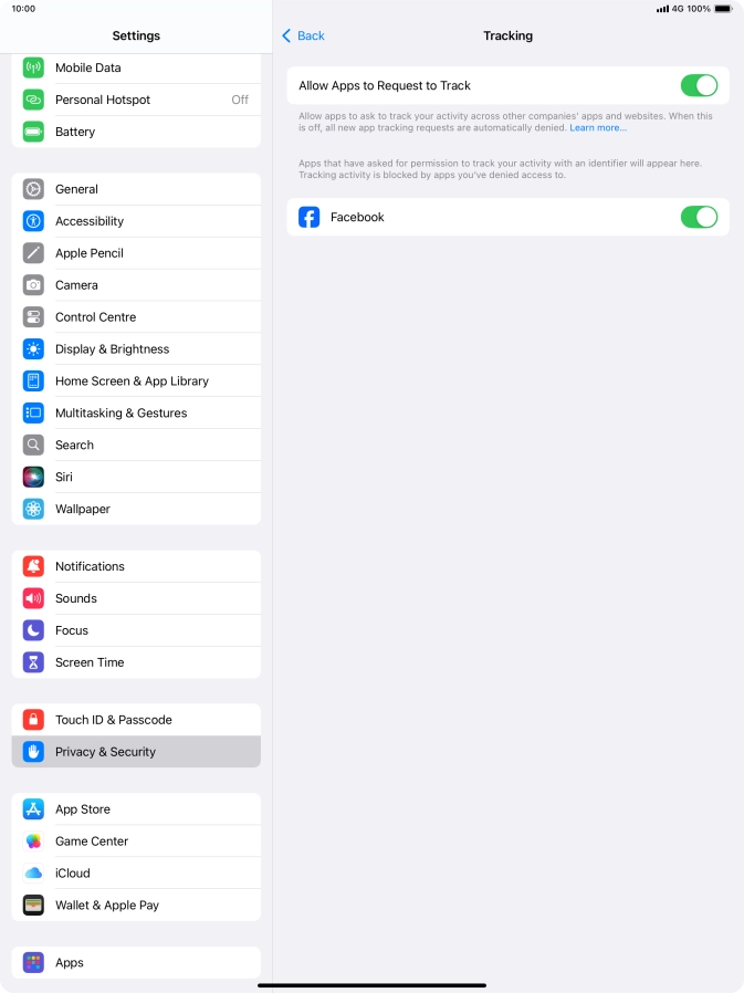 Press the indicator next to 