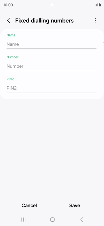 Press Name and key in the required name.