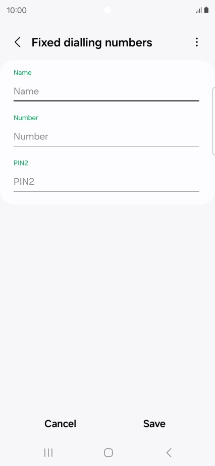 Press Name and key in the required name.