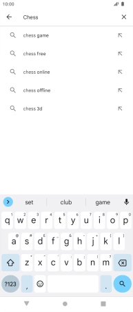 Key in the name or subject of the required app and press the search icon.