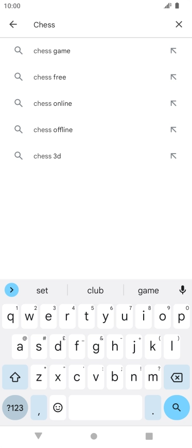 Key in the name or subject of the required app and press the search icon.