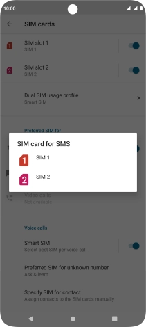 Press the required SIM.