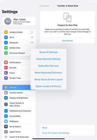 Press Reset Network Settings.