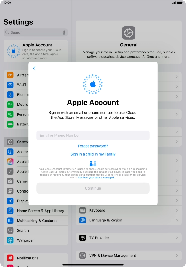 Press Email or Phone Number and key in the username for your Apple ID.