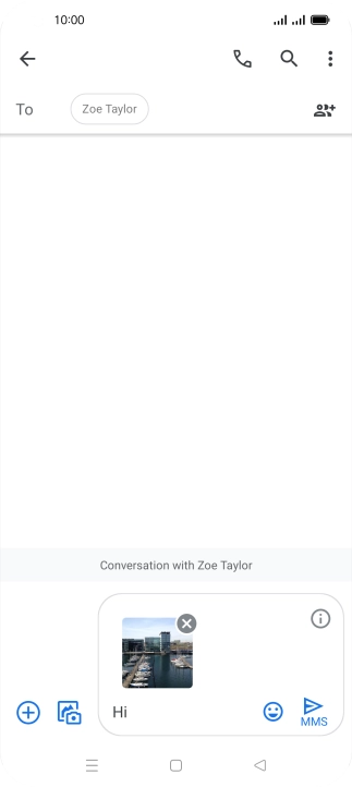 Press the send icon when you've finished your picture message.