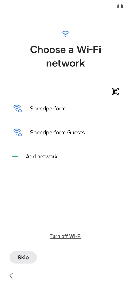 Press the required Wi-Fi network.