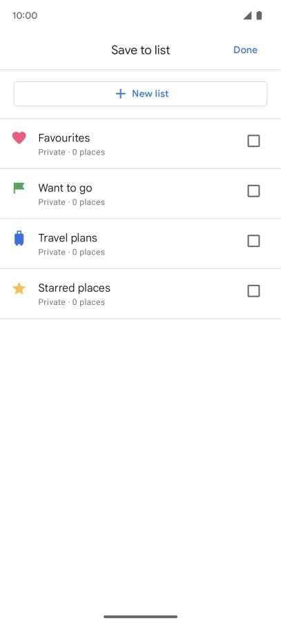 Press the required setting.