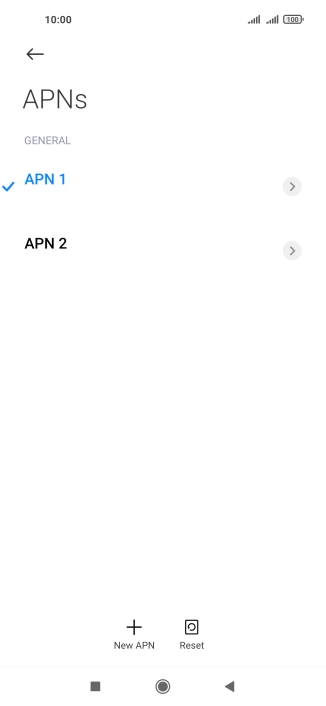 Press the required data connection to activate it.