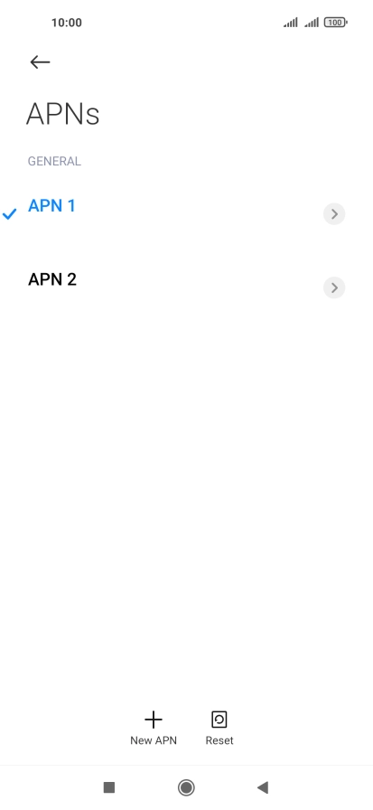 Press the required data connection to activate it.