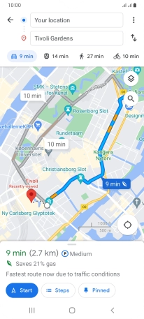 Press the required mode of transportation.