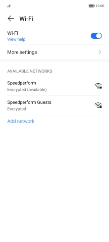 Press the required Wi-Fi network.