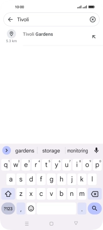 Press the required destination.