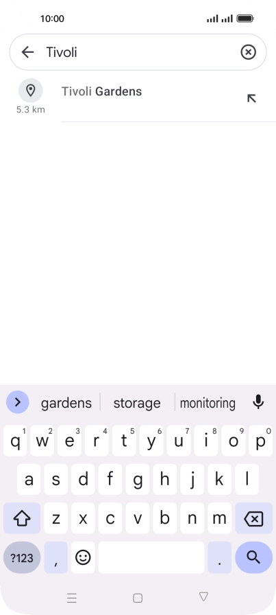 Press the required destination.