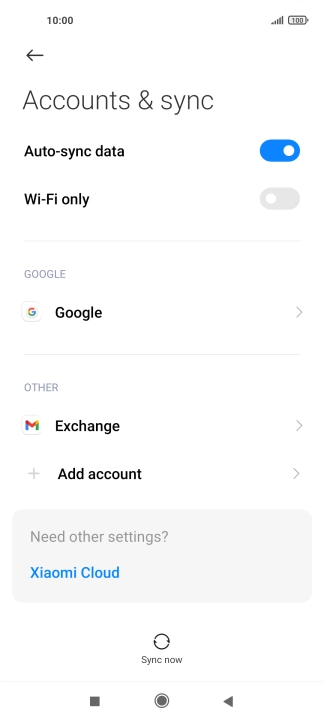 Press the required email account.