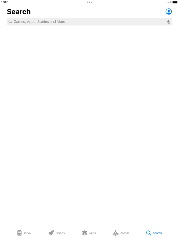 Press the search field.