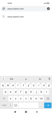 Key in the address of the required web page and press arrow right.