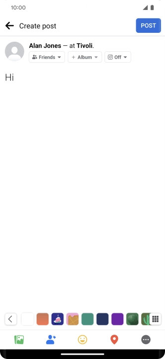 Write the required text and press POST.