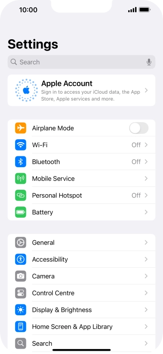 Press Apple Account. Press Apple Account.