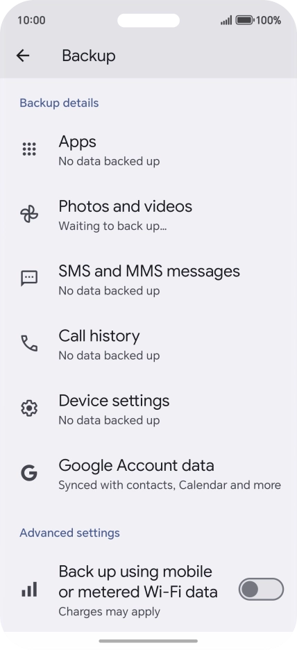 Press the indicator next to 