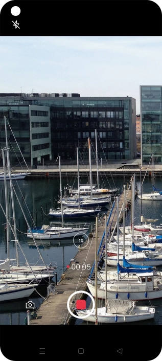 Press the stop icon to stop recording.