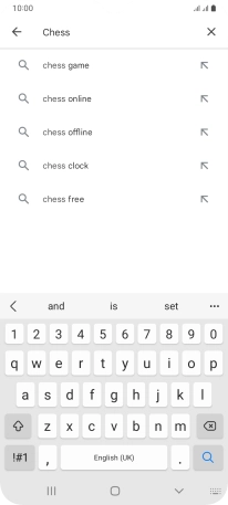 Key in the name or subject of the required app and press the search icon.