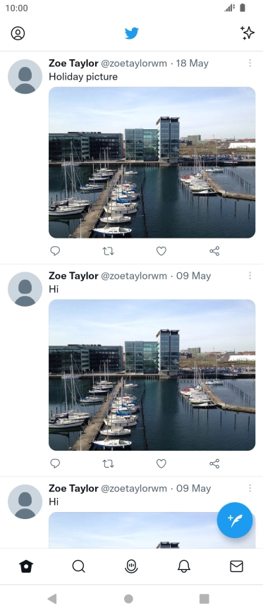 Press the new tweet icon.