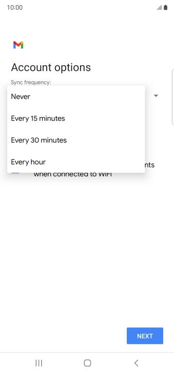 Press the required setting.