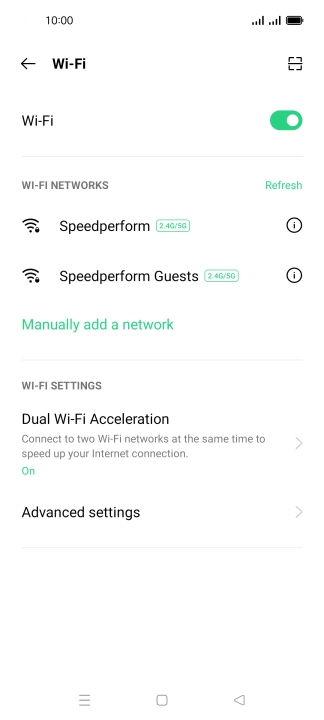 Press the required Wi-Fi network.