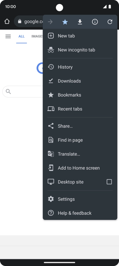 Press the star to add the bookmark.