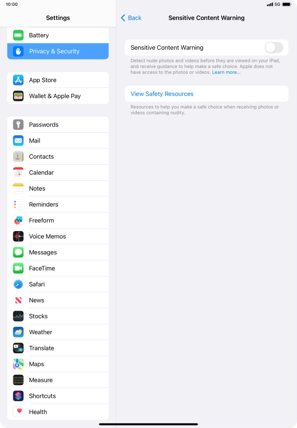 Press the indicator next to 