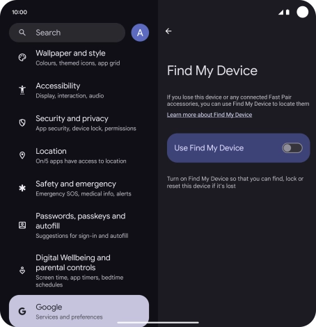 Press the indicator next to 
