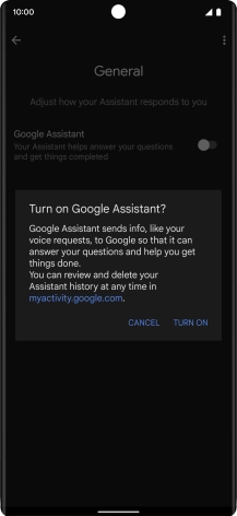 If you turn on the function, press TURN ON.