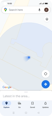 Press the search field and key in the required destination.