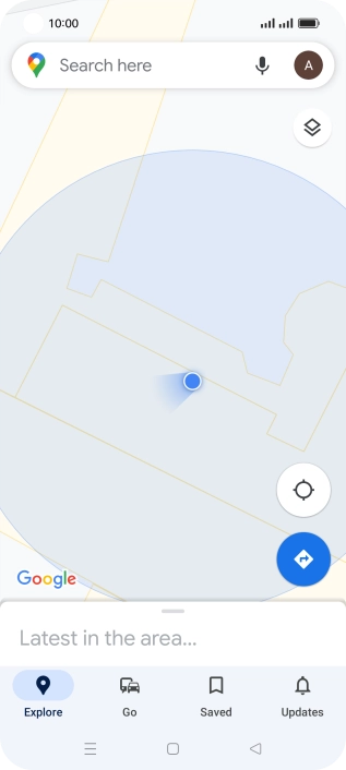 Press the search field and key in the required destination.