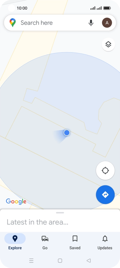 Press the search field and key in the required destination.