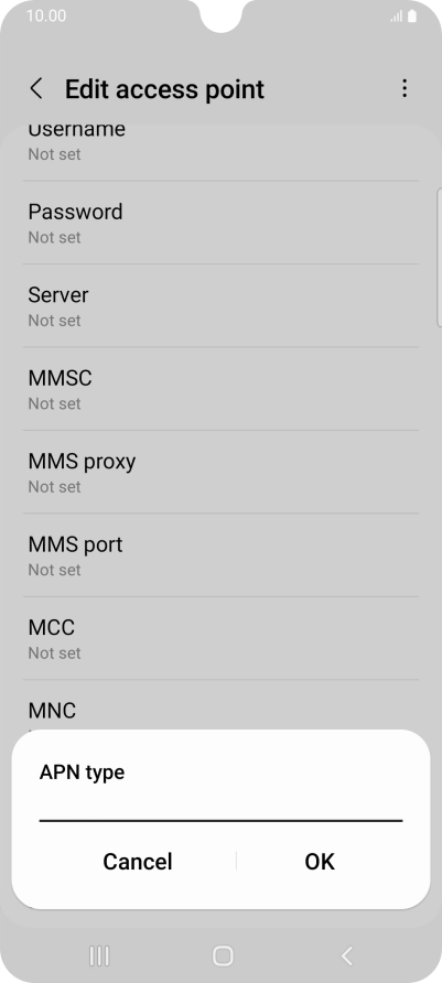 Key in mms and press OK.