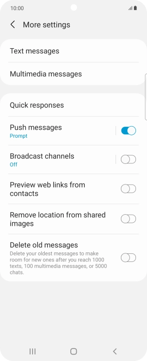 Press Text messages.