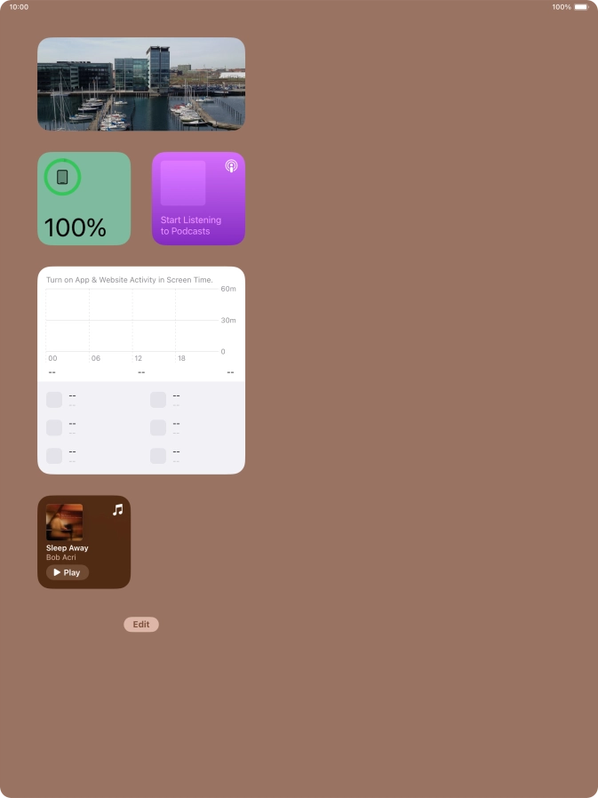 Press and hold the required widget until a pop-up menu is displayed. Press and hold the required widget until a pop-up menu is displayed.