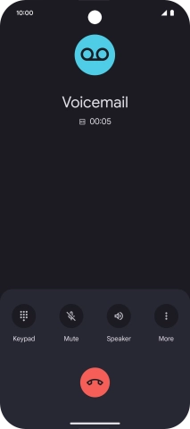 Press the end call icon. Press the end call icon.