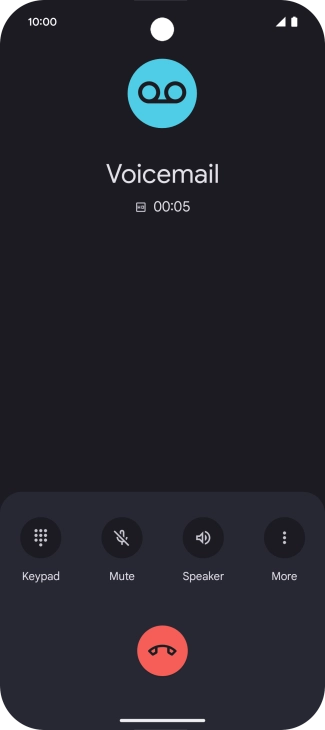 Press the end call icon. Press the end call icon.