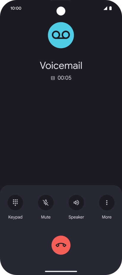 Press the end call icon. Press the end call icon.