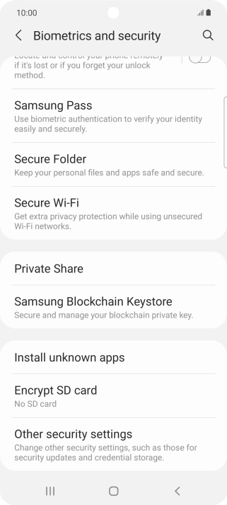Press Other security settings.