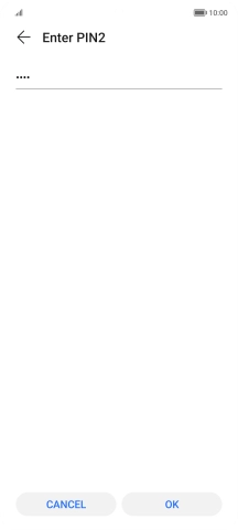 Key in your PIN2 and press OK. The default PIN2 is 1111.