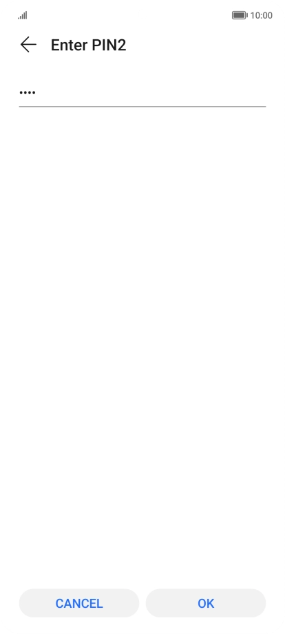 Key in your PIN2 and press OK. The default PIN2 is 1111.