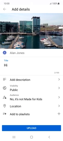 Key in the required text and press UPLOAD.